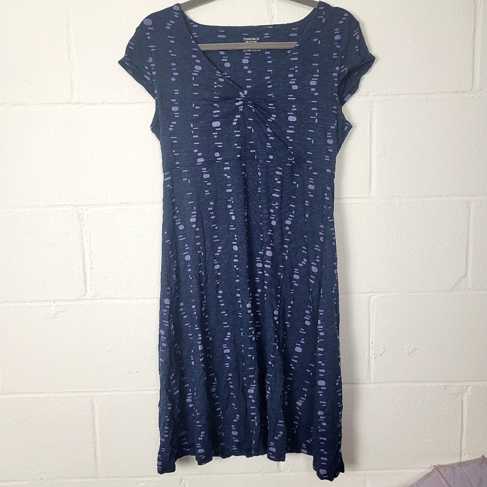 Toad & Co Blue 70's Print Rosemarie Dress Size Medium